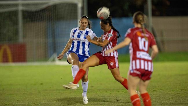 Action shots from the fifth annual GleNTi Cup between Hellenic AC and Darwin Olympic SC, June 3, 2025. Picture: Pema Tamang Pakhrin