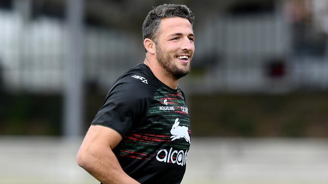 Sam Burgess leads the way for the Rabbitohs. Picture: AAP