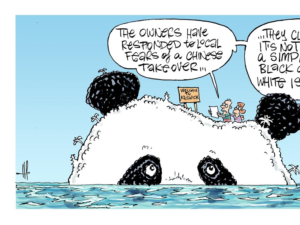 Daily Mercury cartoonist Harry Bruce's take on the Keswick Island drama.