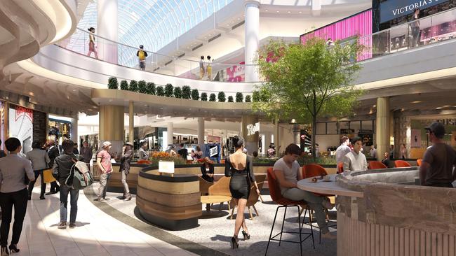 An artist’s impression of the new Atrium food court at Chadstone shopping centre. Picture: supplied.