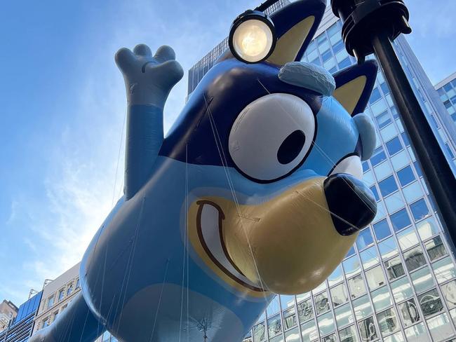 Australian animated series, Bluey, in the Thanksgiving Day Parade in New York. Supplied