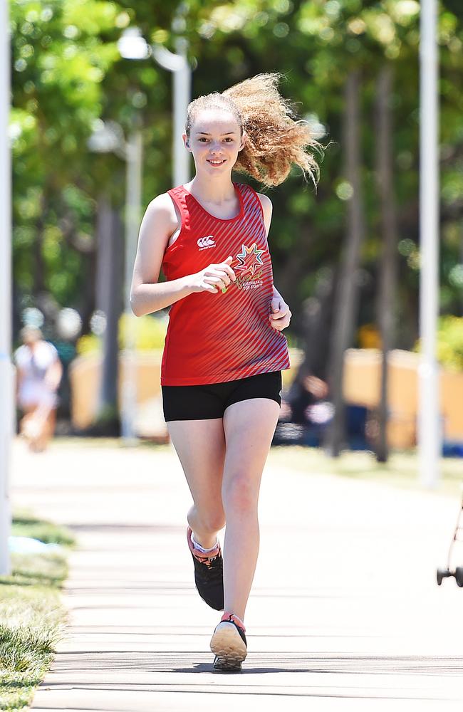 Deaf runner Olivia Ford of Bushland Beach. Picture: Zak Simmonds