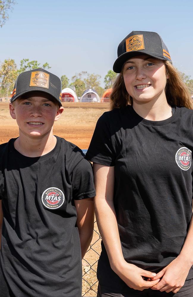 Toby Garwood and Keetah Diprose at the 2023 KTM Australian Junior Motocross Championships, Darwin, NT, Australia. Picture: Pema Tamang Pakhrin