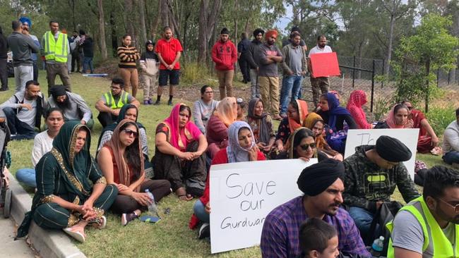 The Gold Coast Sikh community protested the sale of its Gurdwara Sahib temple at Helensvale.