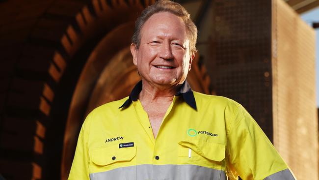 ON HOLD : Embargoed for The Daily telegraph. 15.8.2024 Dr Andrew Forrest stands in front of a new green energy haul truck.  The Christmas Creek mine is an iron ore mine located in the Pilbara region of Western Australia, 61 km south-south-west of Nullagine. Picture: Rohan Kelly