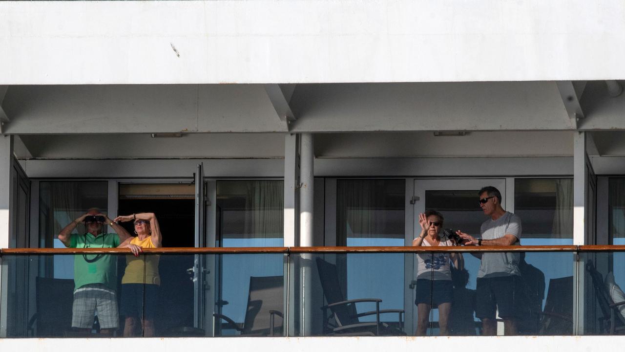 Passengers on-board Holland America's cruise ship Zaandam. Picture: Luis Acosta/AFP