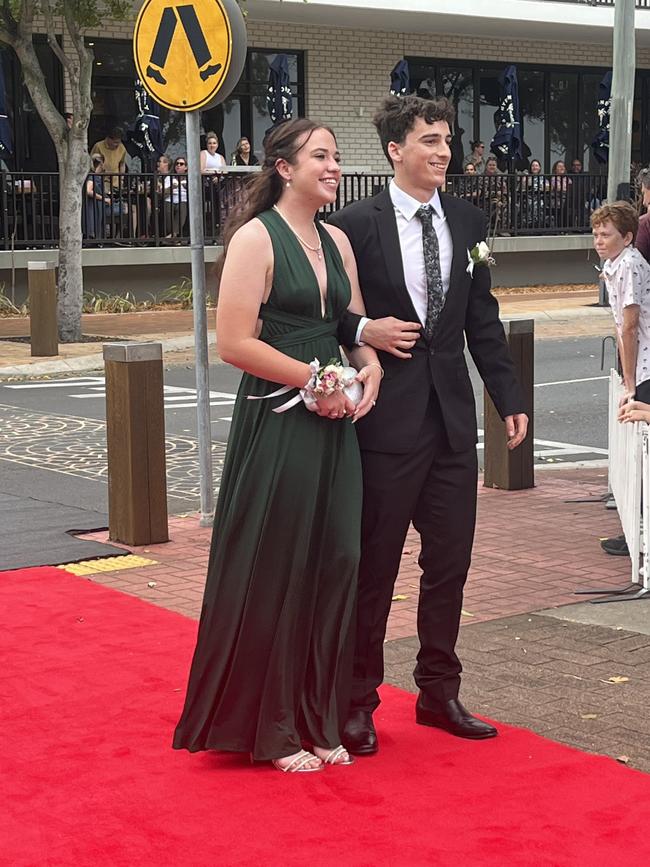 Arly Gemmell and Jenna arrive at the Urangan State High School formal.