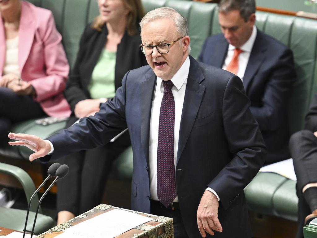 Prime Minister Anthony Albanese said the Bill was an important step in protecting kids. . Picture: NewsWire / Martin Ollman