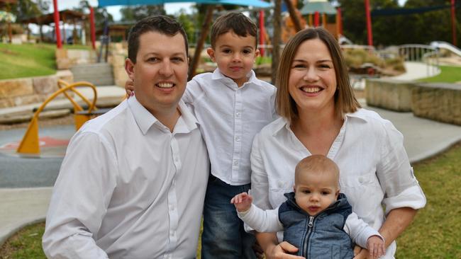 Jay Suvaal with wife Emily and his two sons. Picture: Supplied