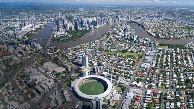 Huge Aerial Panorama of the Brisbane Skyline, Queensland, Australia. Converted from RAW.