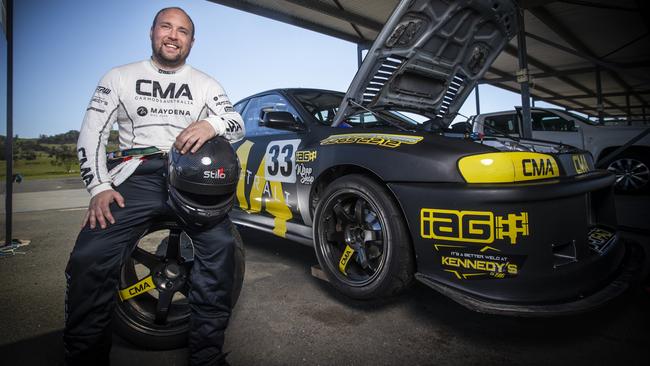 Liam Hooper will be racing his Subaru WRX at the Tasmanian Circuit Racing Champs at Baskerville this Sunday, hoping to break the lap record. Picture: LUKE BOWDEN