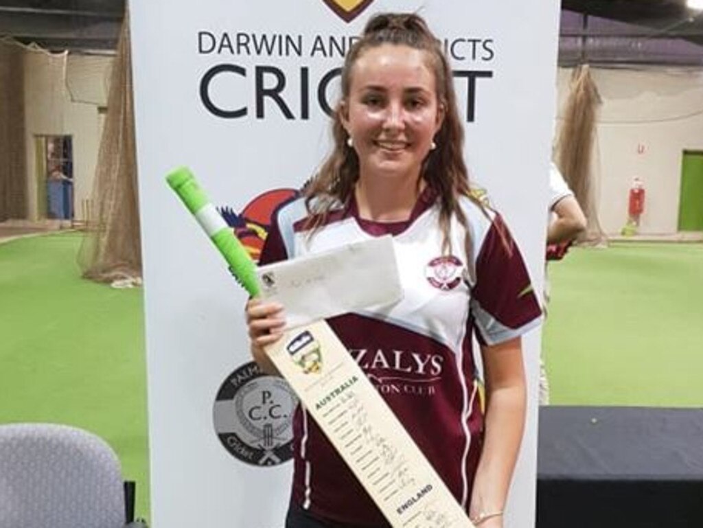 Rianna Carlson won the Junior Cricketer of the Year award at Palmerston in 2018. Picture: Palmerston Cricket Club.