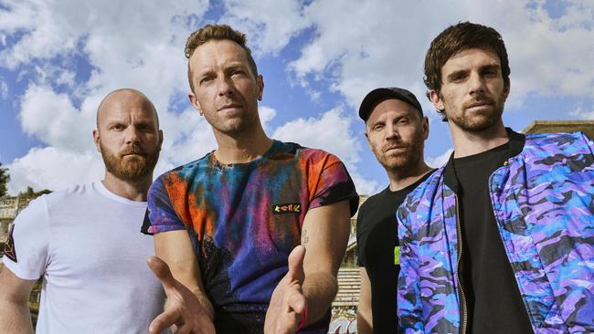 British rock band Coldplay, which will perform a one-off concert in Perth on November 18, 2023 as part of its Music of the Spheres world tour. Picture: James Marcus Haney