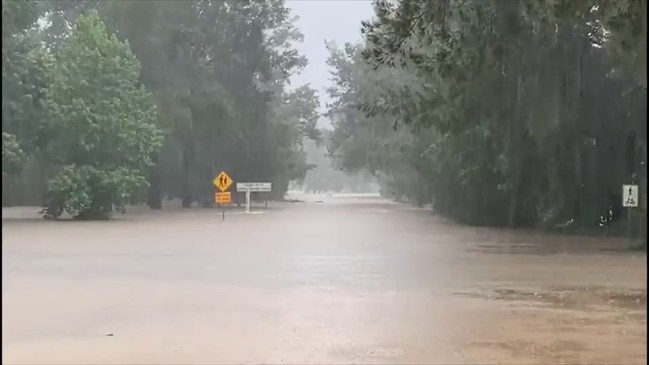 The Orara River floods in Glenreagh 