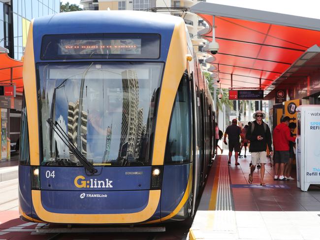 The Light Rail station in Surfers Paradise. Picture: Glenn Hampson.