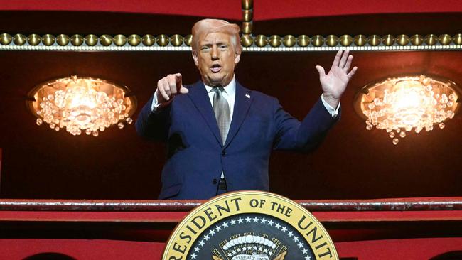 US President Donald Trump at the John F. Kennedy Center for the Performing Arts in Washington.