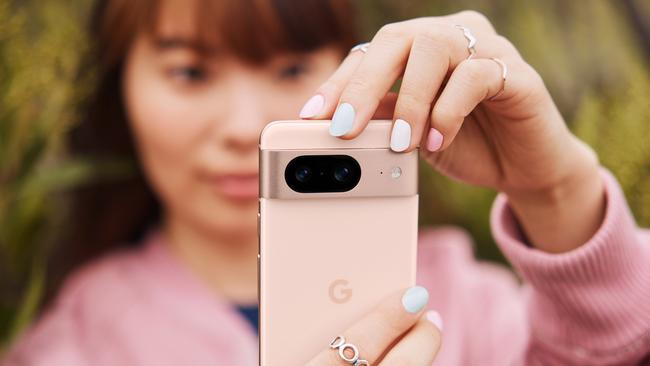 The Google Pixel 8 in so-called “selfie” mode.