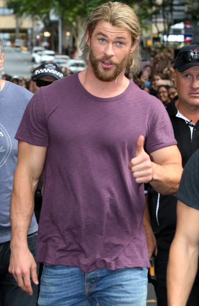 Chris Hemsworth, Thor being filmed in Brisbane. Picture: Steve Pohlner