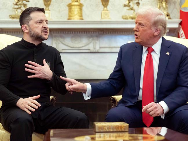 US President Donald Trump and Ukraine's President Volodymyr Zelensky meet in the Oval Office of the White House in Washington, DC, February 28, 2025. Zelensky and Trump openly clashed in the White House on February 28 at a meeting where they were due to sign a deal on sharing Ukraine's mineral riches and discuss a peace deal with Russia. "You're not acting at all thankful. It's not a nice thing," Trump said. "Itâs going to be very hard to do business like this," he added. (Photo by SAUL LOEB / AFP)