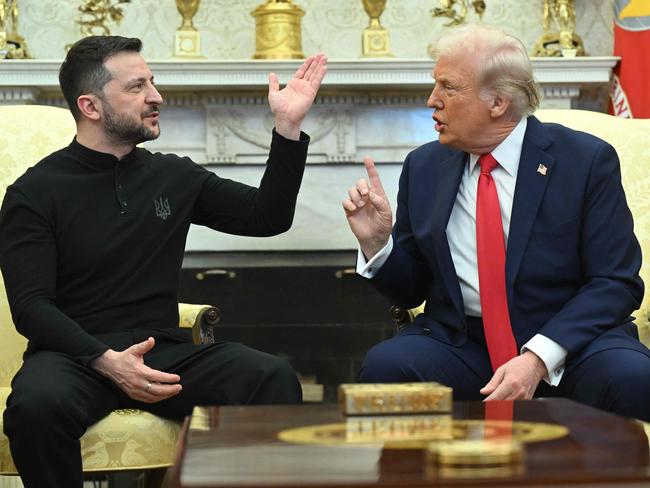 TOPSHOT - US President Donald Trump and Ukraine's President Volodymyr Zelensky meet in the Oval Office of the White House in Washington, DC, February 28, 2025. Zelensky and Trump openly clashed in the White House on February 28 at a meeting where they were due to sign a deal on sharing Ukraine's mineral riches and discuss a peace deal with Russia. "You're not acting at all thankful. It's not a nice thing," Trump said. "Itâs going to be very hard to do business like this," he added. (Photo by SAUL LOEB / AFP)