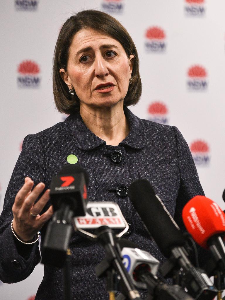 Australia’s COVID-19 blame has switched from NSW Premier Gladys Berejiklian … Picture: Flavio Brancaleone/NCA NewsWire