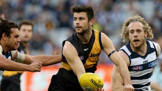 Damien Hardwick believes Richmond can snap its losing streak to Geelong. Picture: Wayne Ludbey