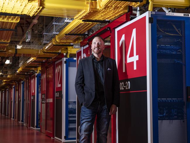 QBM - Nextdc boss Craig Scroggie has seen the value of his data centre company surge by billions of dollars as demand for streaming services and other online services surge during the pandemic shutdown. Craig at the data centre at Fortitude Valley. Pic Mark Cranitch.