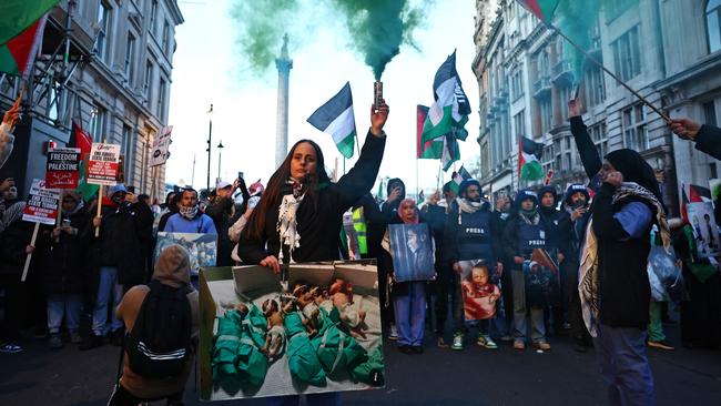 A 'National March For Palestine' in London on Saturday. Picture: AFP