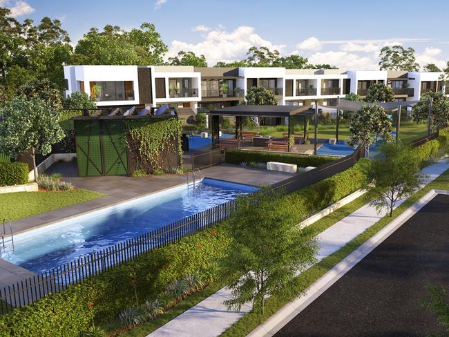 Artist impression of the community green at Mirvac's Georges Cove Residences in Moorebank. Picture: Supplied