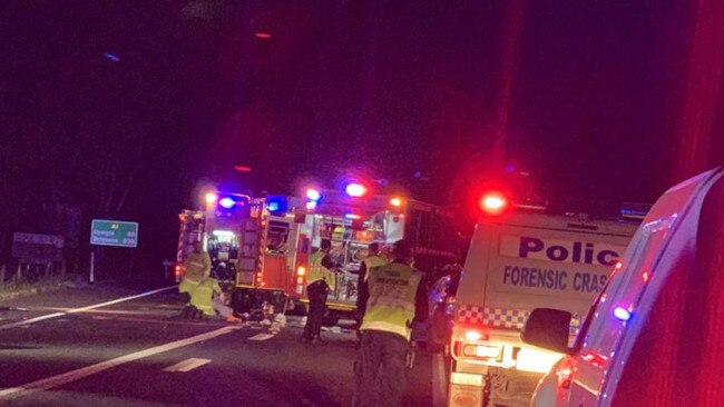 Police on scene at a serious crash at Tiaro, south of Maryborough. Picture: Carlie Walker