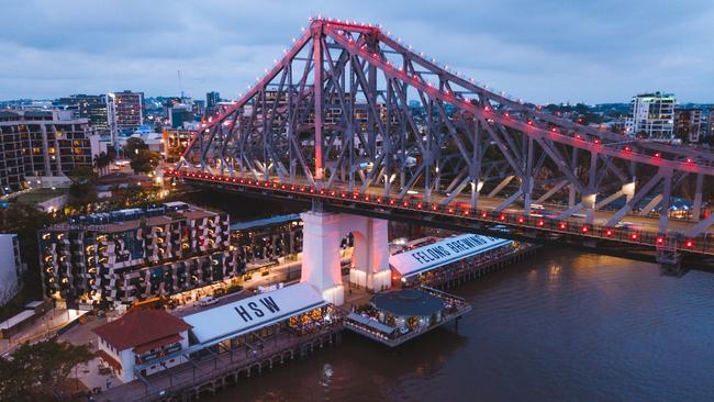 Supplied Editorial Howard Street Wharves and Brisbane's Story Bridge. Picture: TEQ