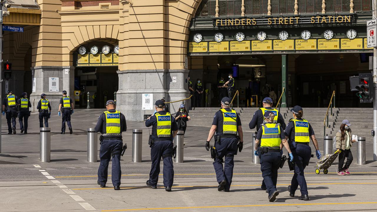 More than 1000 police would be forced off the beat if vaccination levels in the policing sector only reach 95 per cent. Picture: Daniel Pockett