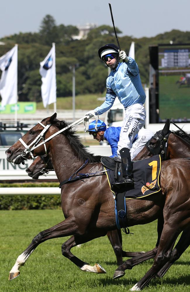 Shayne O’Cass and Nathan Exelby are at odds over Libran’s prospects in the Sydney Cup after winning the Chairman's Handicap (above). Picture: AAP