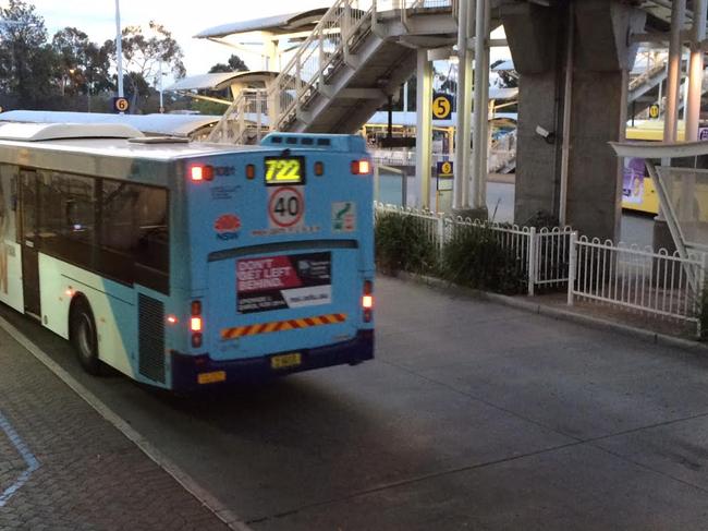 ROUTE 722: Blacktown to Prospect Busways bus at Blacktown train station. Public transport/generic Blacktown and Prospect photos.