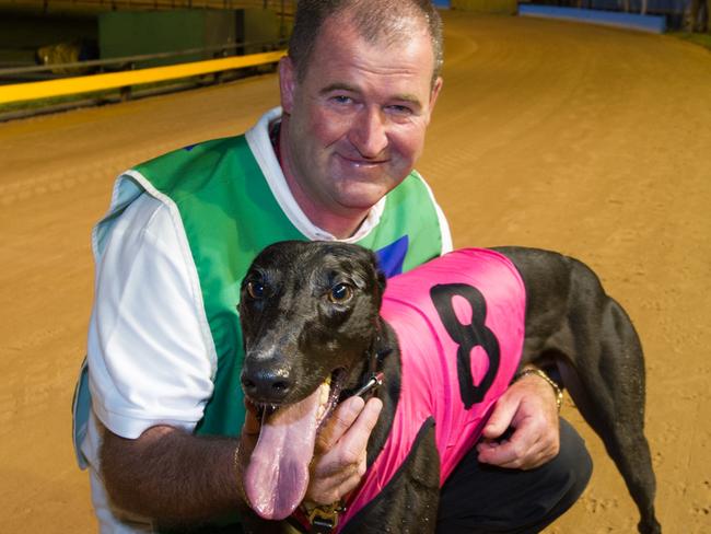 Greyhound racing trainer Darren McDonald at Sandown Park.