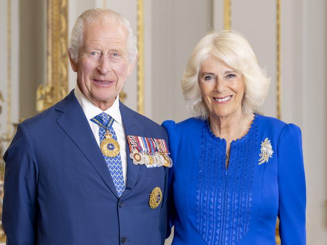 His Majesty King Charles III and Queen Camilla at Buckingham Palace in London, England. Picture: NewsWire / Supplied by Millie Pilkington, Buckingham Palace, via the Department of the Prime Minister and Cabinet