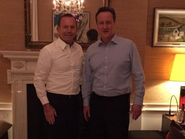 Tony Abbott tweeted this photo with British Prime Minister David Cameron.