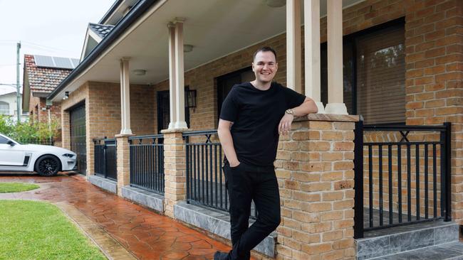 Young property mogul, Eddie Dilleen pictured at home. He has amassed 75 investment properties. Picture: David Swift