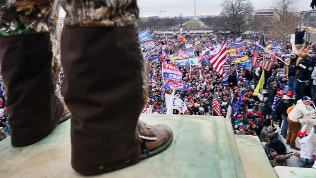 Trump’s mob stormed the historic Capitol building, breaking windows and clashing with police. Picture: Spencer Platt/Getty Images/AFP