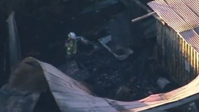 Two people have died in a caravan fire at Upper Brookfield. Picture: 9 News