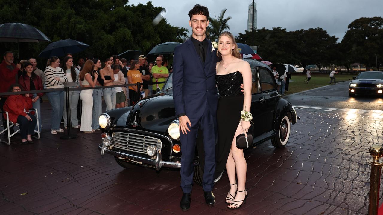 Students arrive for Robina State High formal at HOTA. Lilliana De Cristofaro and Max Rutherford. Picture: Glenn Hampson.