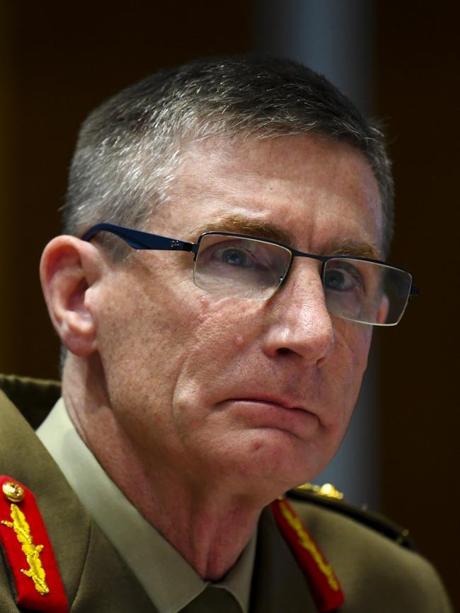 Chief of the Defence Force Angus Campbell . Picture: AAP