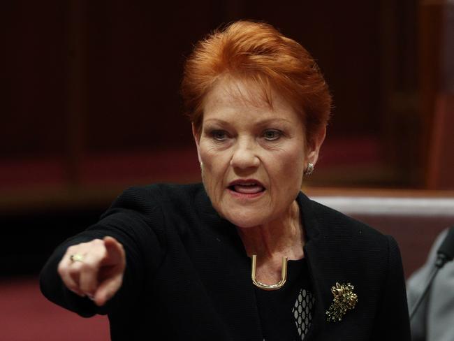 Pauline Hanson’s position on company tax cuts is hard to keep track of. Picture: Gary Ramage