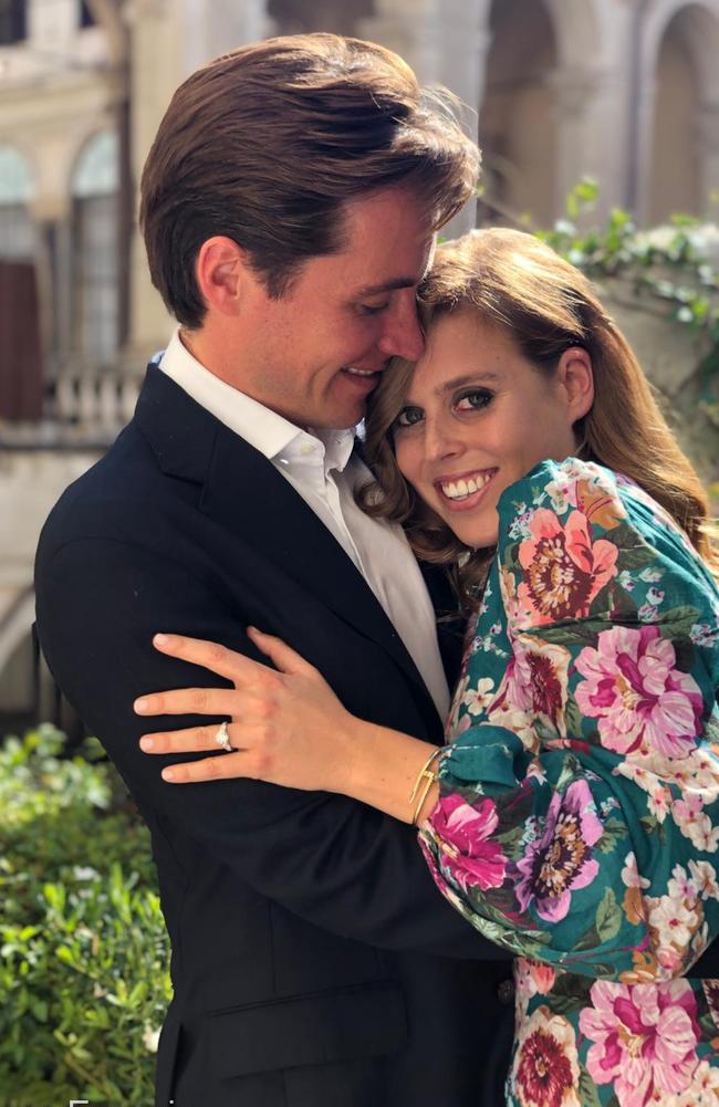 Princess Beatric, right, with her fiance, Edoardo Mapelli Mozzi. Picture: Twitter