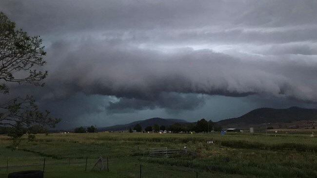 A storm over Allora, on the southern Darling Downs, on Sunday night. Picture: Emma Swan