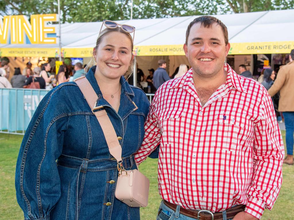 (From left) Anna Kraschnefski and Craig Murray. Toowoomba Carnival of Flowers Festival of Food and Wine. Friday, September 13, 2024. Picture: Nev Madsen