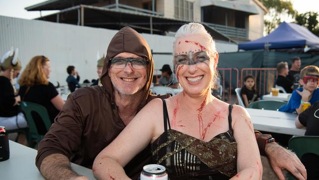 James Burke and Megan Burke at the 2023 Dinah Beach Yacht Club Viking Funeral. Picture: Pema Tamang Pakhrin