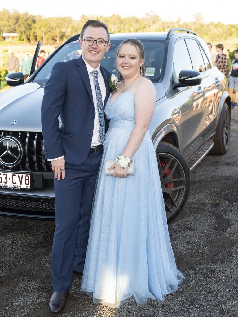 Isaac Williams partnered by Caitlin Lang. Mary MacKillop Catholic College formal at Rosalie House. Thursday, November 18, 2021. Picture: Nev Madsen.