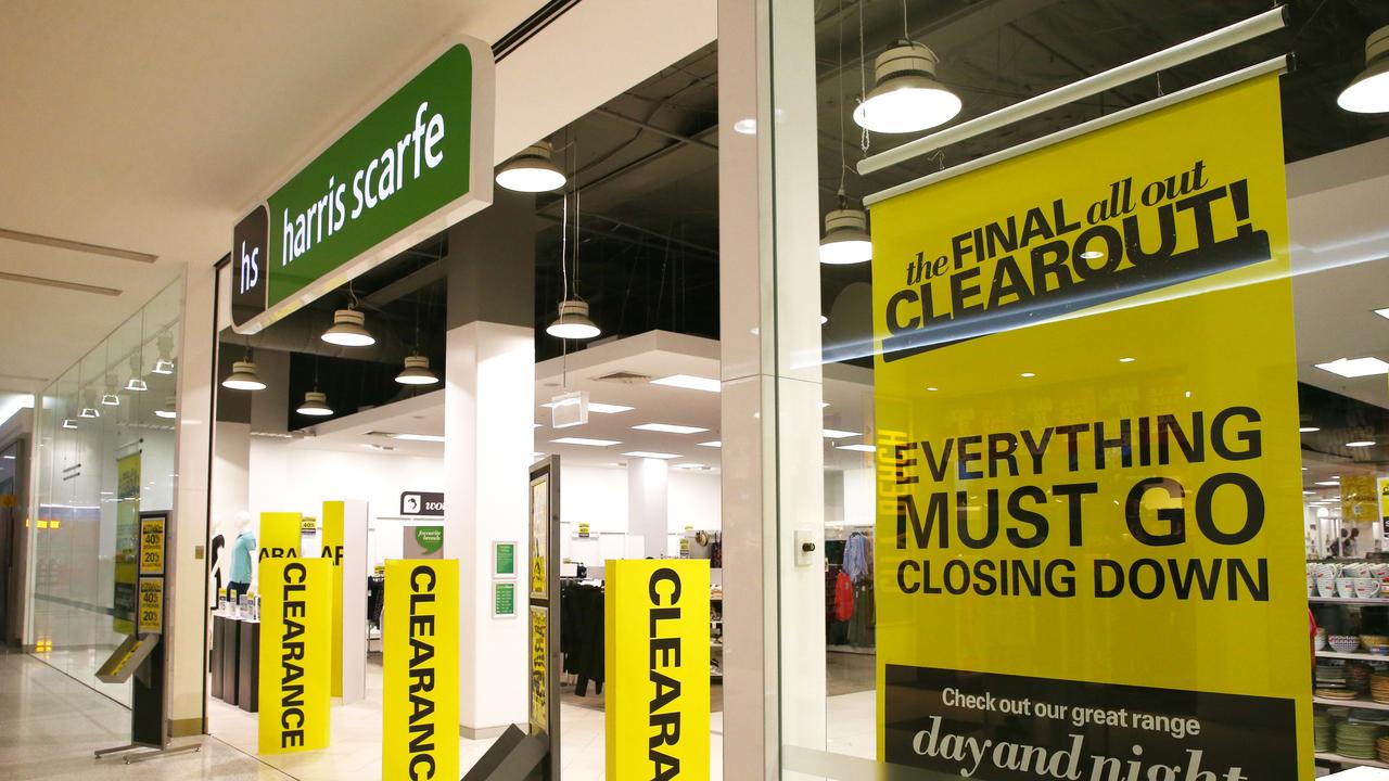 While 21 Harris Scarfe department stores will shutter. Picture: Brendan Radke