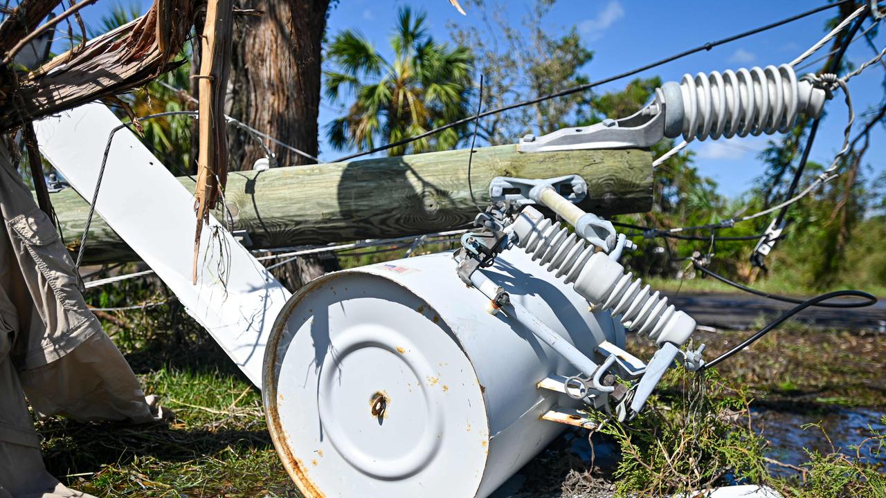 Downed power lines are pictured after Hurricane Helene made landfall in Keaton Beach, Florida. Picture: AFP